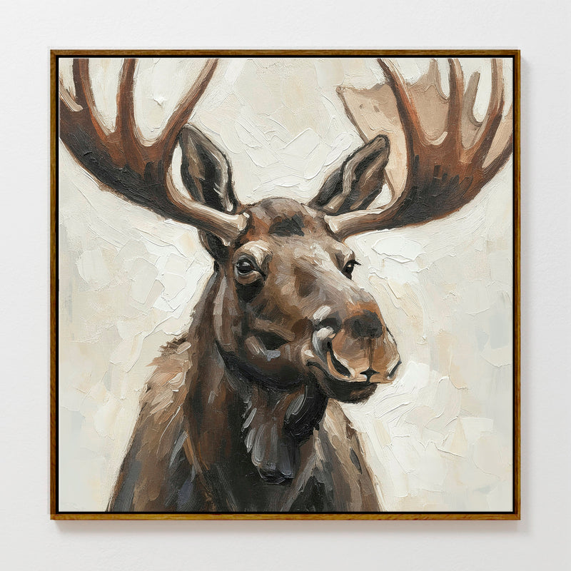 41- Impasto Moose Painting Print - Sage and Rose Prints