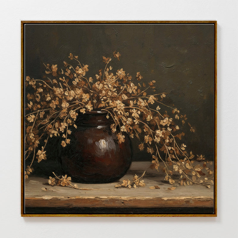 AK-05 - Vintage Vase Still Life with Dried Grass Bouquet - Sage and Rose Prints