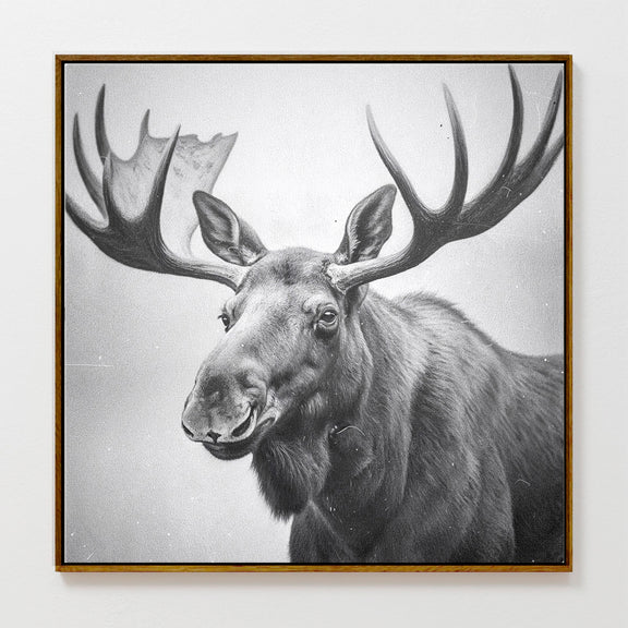 AK-17 Black and White Vintage Moose Photograph - Sage and Rose Prints