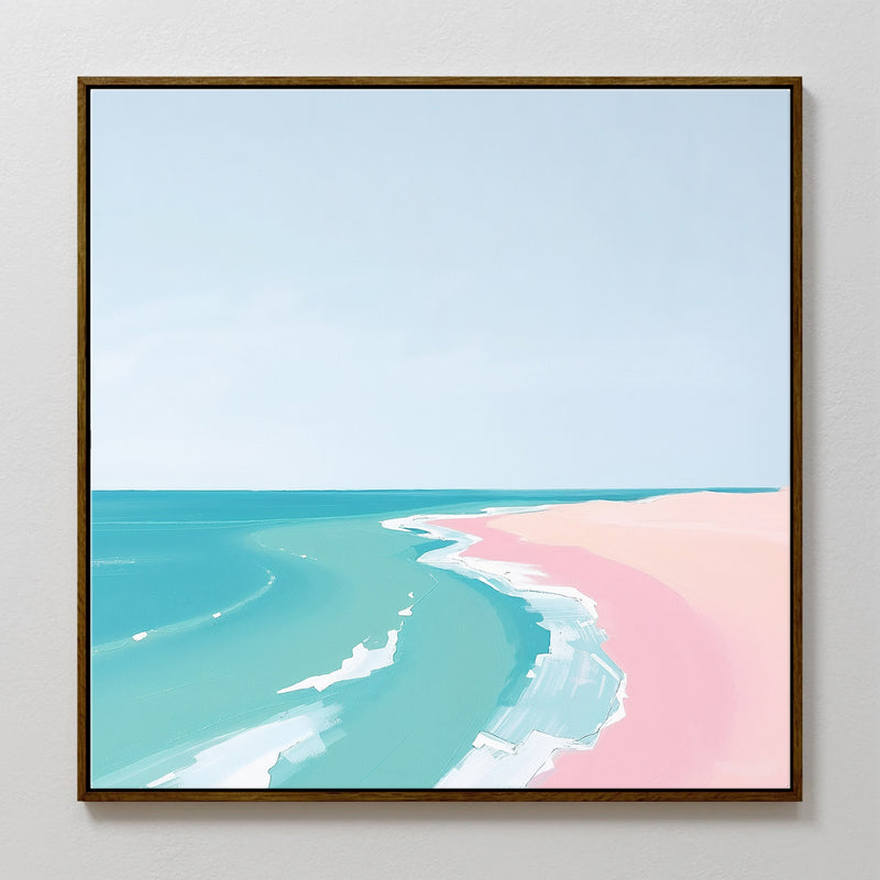 Minimalist Teal Tropical Painting - Sage and Rose Prints