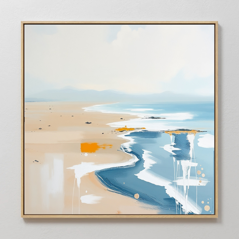 Waves on the Beach Abstract Art - Sage and Rose Prints