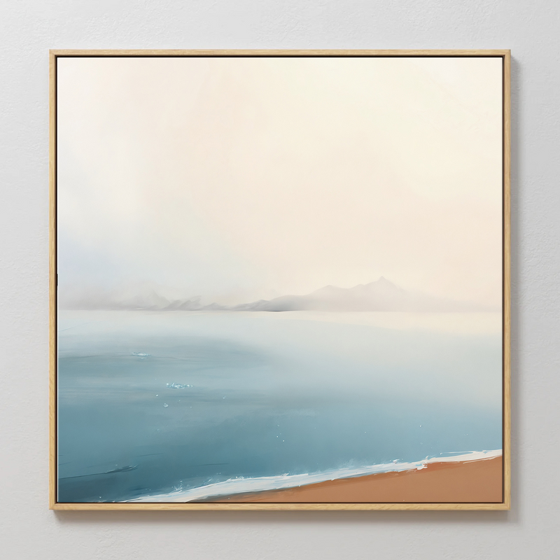 Abstract Beach in Teal and Orange - Sage and Rose Prints