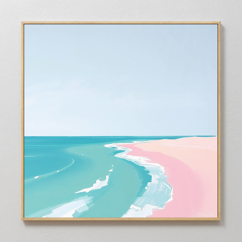 Minimalist Teal Tropical Painting - Sage and Rose Prints
