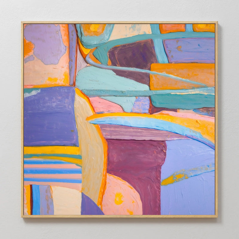 Periwinkle and Orange Abstract Color Blocks - Sage and Rose Prints