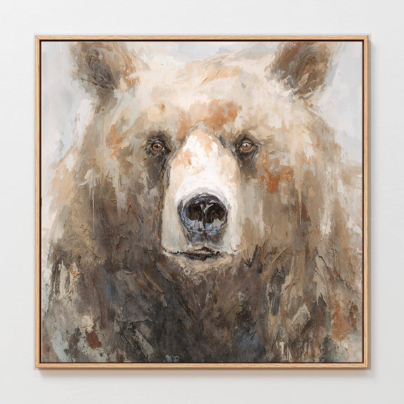 AK-37-Abstract Bear Painting Print - Sage and Rose Prints