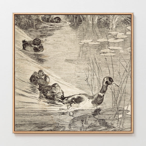 AK-24-Vintage Ducks Sketch B - Sage and Rose Prints