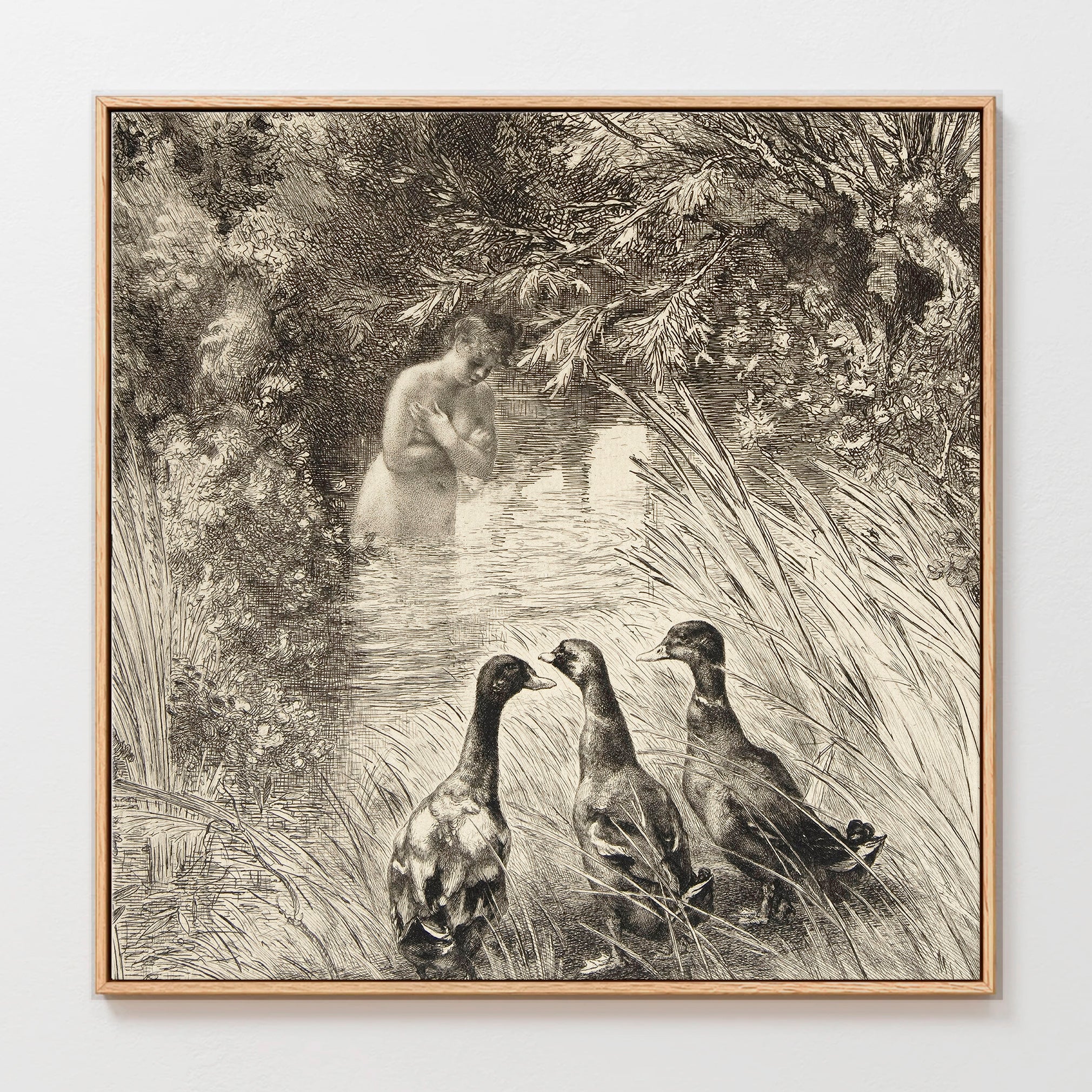 AK-23-Vintage Ducks Sketch A - Sage and Rose Prints