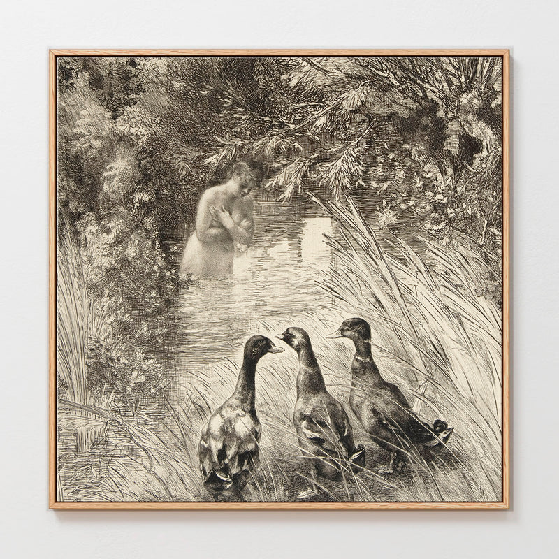 AK-23-Vintage Ducks Sketch A - Sage and Rose Prints