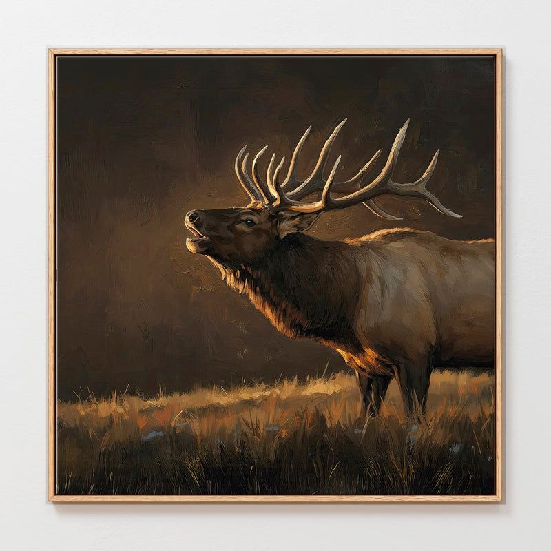 AK-19-Moody Elk Wildlife Painting - Sage and Rose Prints