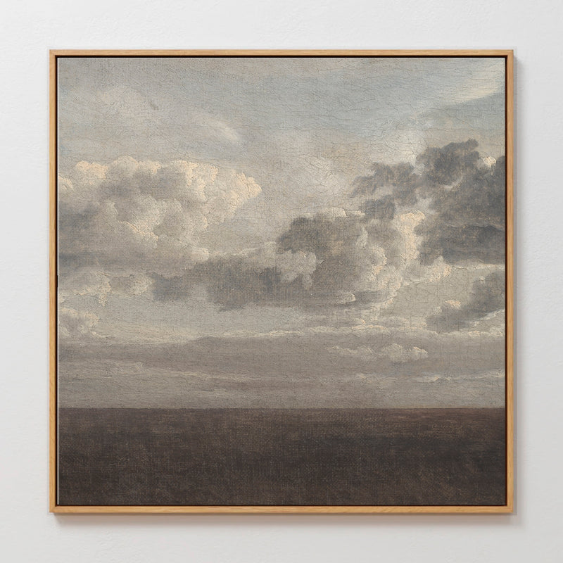 AK-49- Vintage Old Masters Cloudy Sky Landscape - Sage and Rose Prints