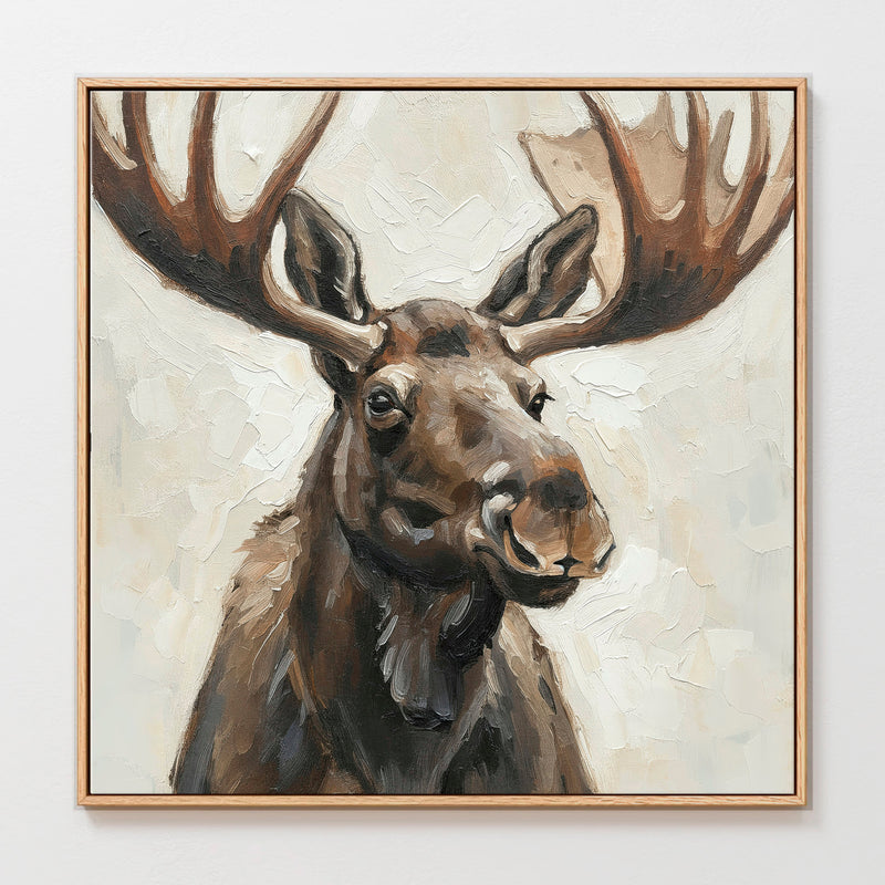 41- Impasto Moose Painting Print - Sage and Rose Prints