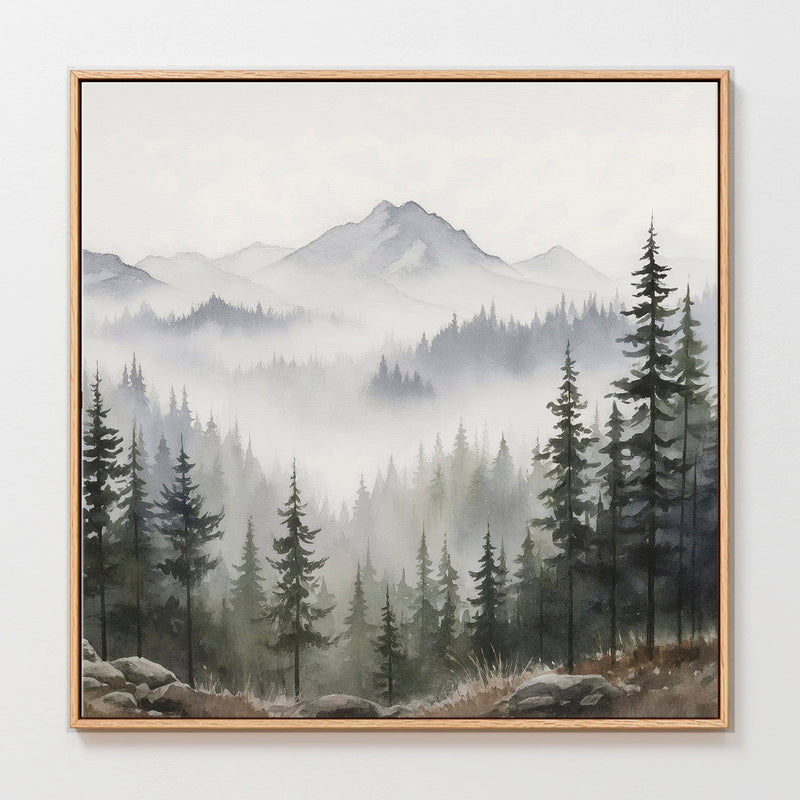 AK-10-Misty Mountains Forest Watercolor - Sage and Rose Prints