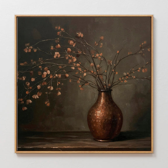 AK-44-Moody Wabi Sabi Copper Vase - Sage and Rose Prints