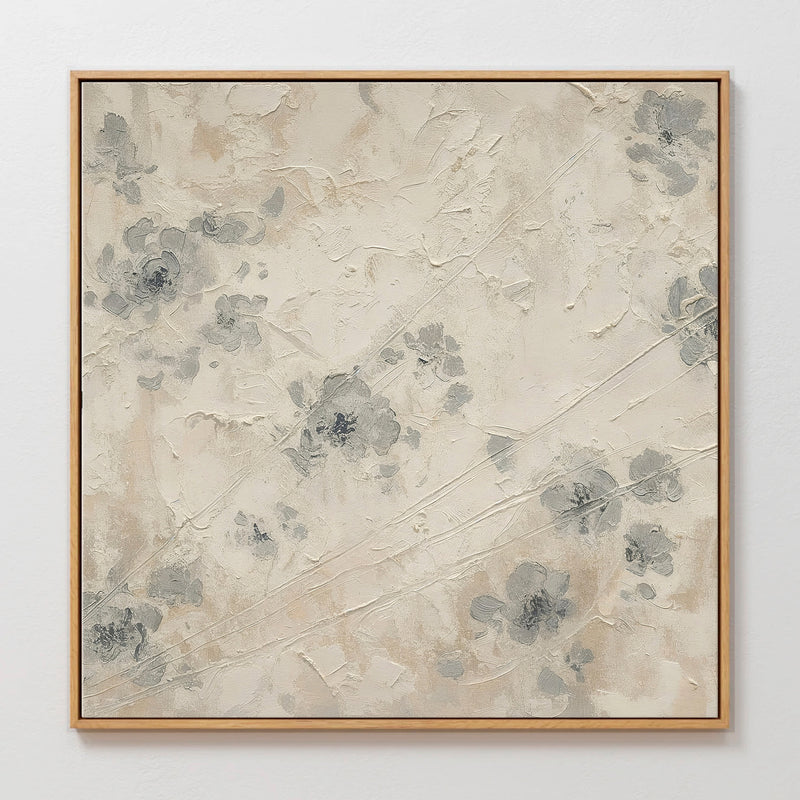 AK-50- Abstract Textured Flower Painting Print - Sage and Rose Prints