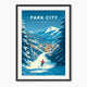 Retro Park City Skier Travel Poster - Sage and Rose Prints