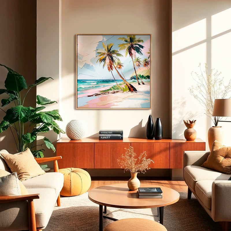 Tropical Beach Oil Painting Print