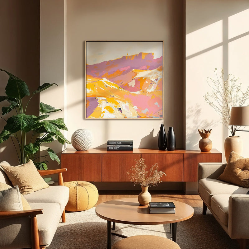 Bright Sunny Desert Abstract Painting - Sage and Rose Prints