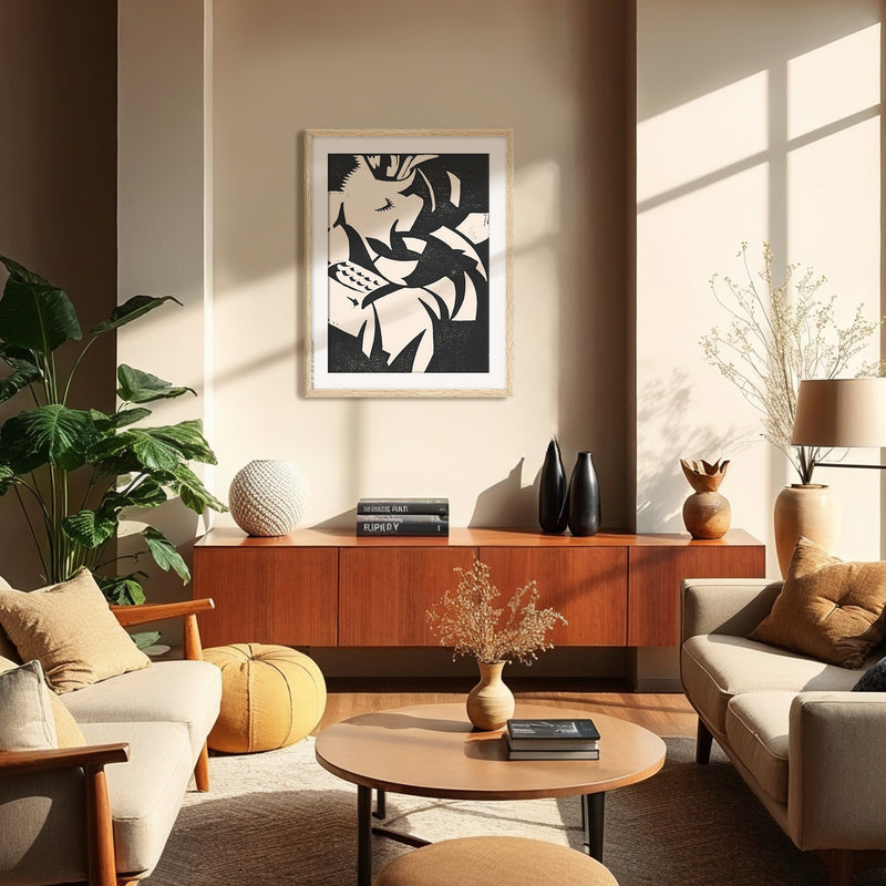 Black and White Geometric Print No2 - Sage and Rose Prints