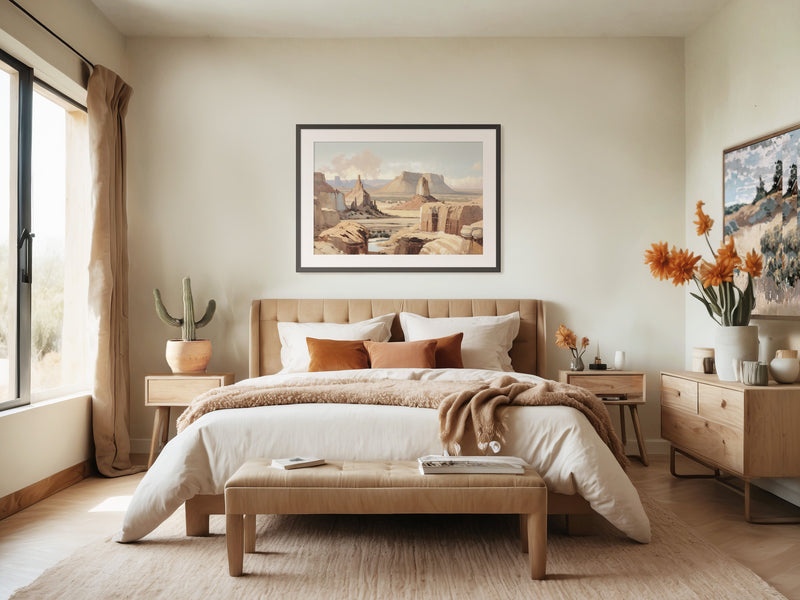 Desert Landscape in Pastel Colors - Sage and Rose Prints