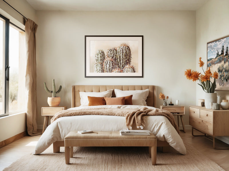 Cactus Watercolor in Olive Green - Sage and Rose Prints