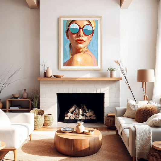 Retro Sunglasses Oil Painting Print - Sage and Rose Prints