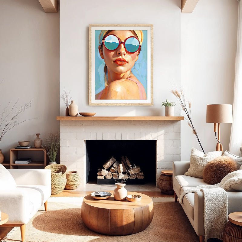 Retro Sunglasses Oil Painting Print - Sage and Rose Prints