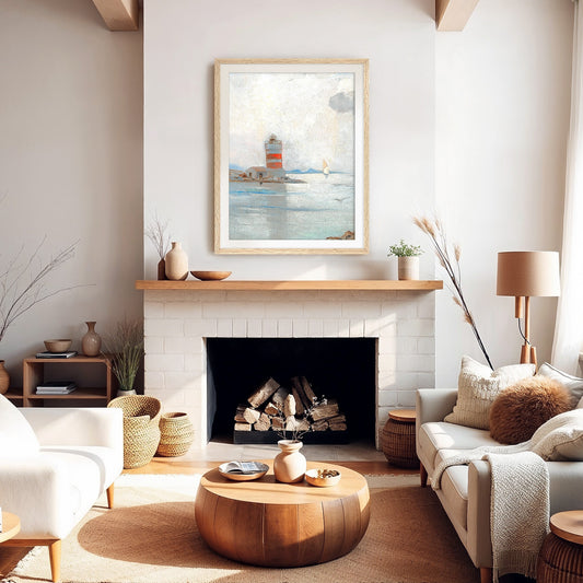 Vintage Lighthouse Wall Art - Sage and Rose Prints