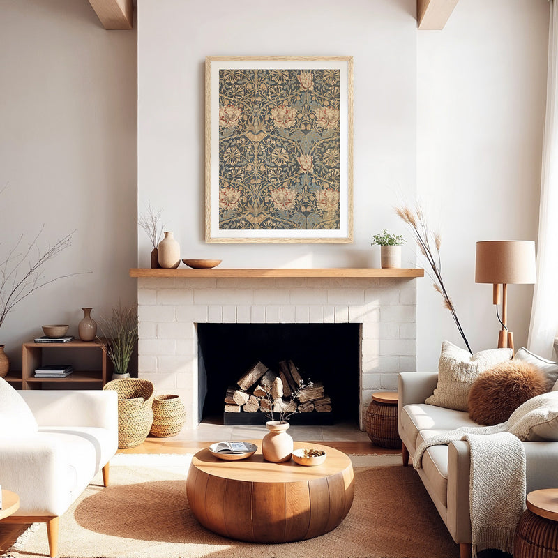 Elegant Floral Pattern Print - Sage and Rose Prints