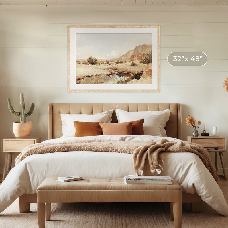 Desert Landscape in Burnt Orange and Tan - Sage and Rose Prints