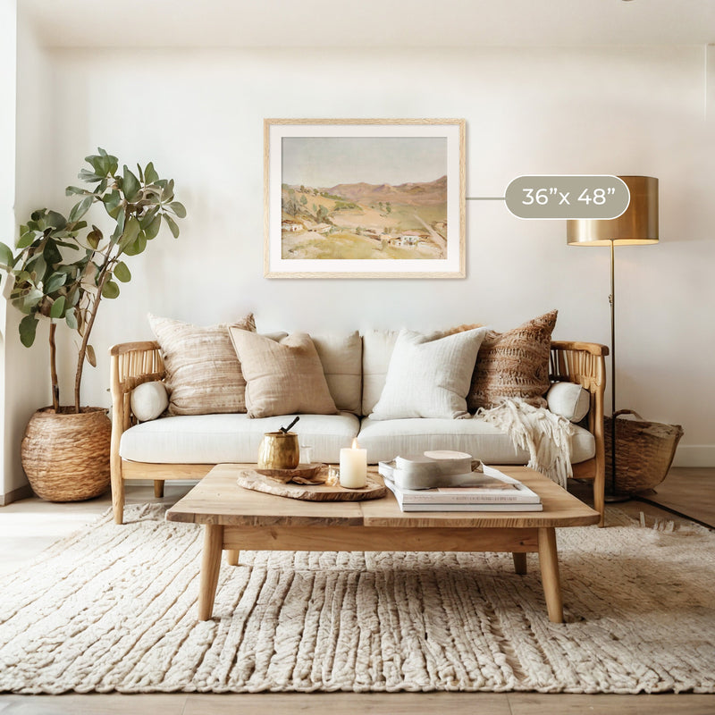 Vintage Desert Landscape Print - Sage and Rose Prints