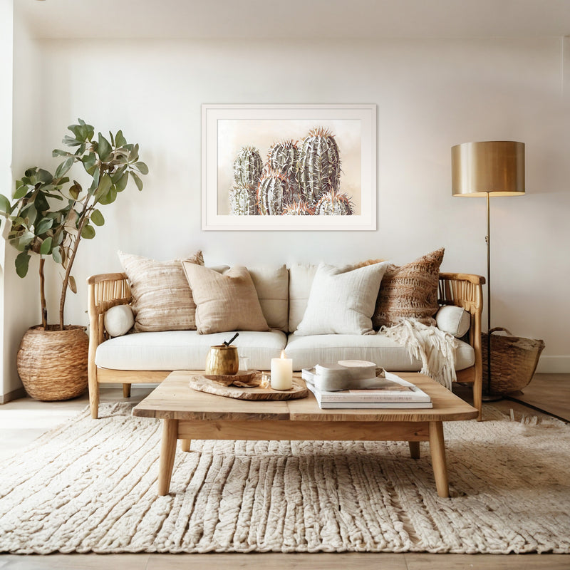 Cactus Watercolor in Olive Green - Sage and Rose Prints