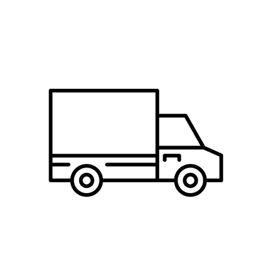 icon of a delivery truck to represent how easy it is to ship art directly and free shipping ove a certain amount