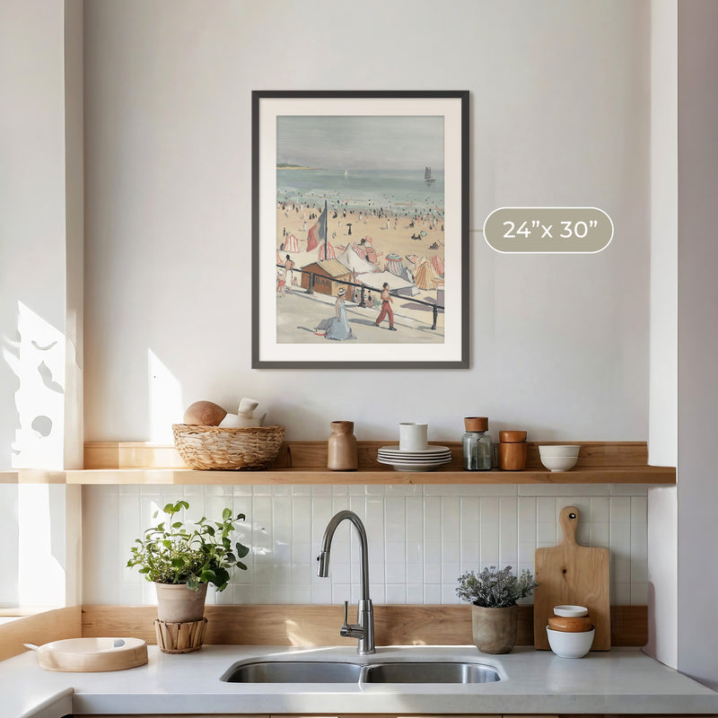 Beach Watercolor Painting - Sage and Rose Prints