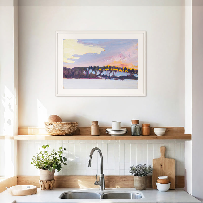 Sunset in Pastel Purple and Orange - Sage and Rose Prints