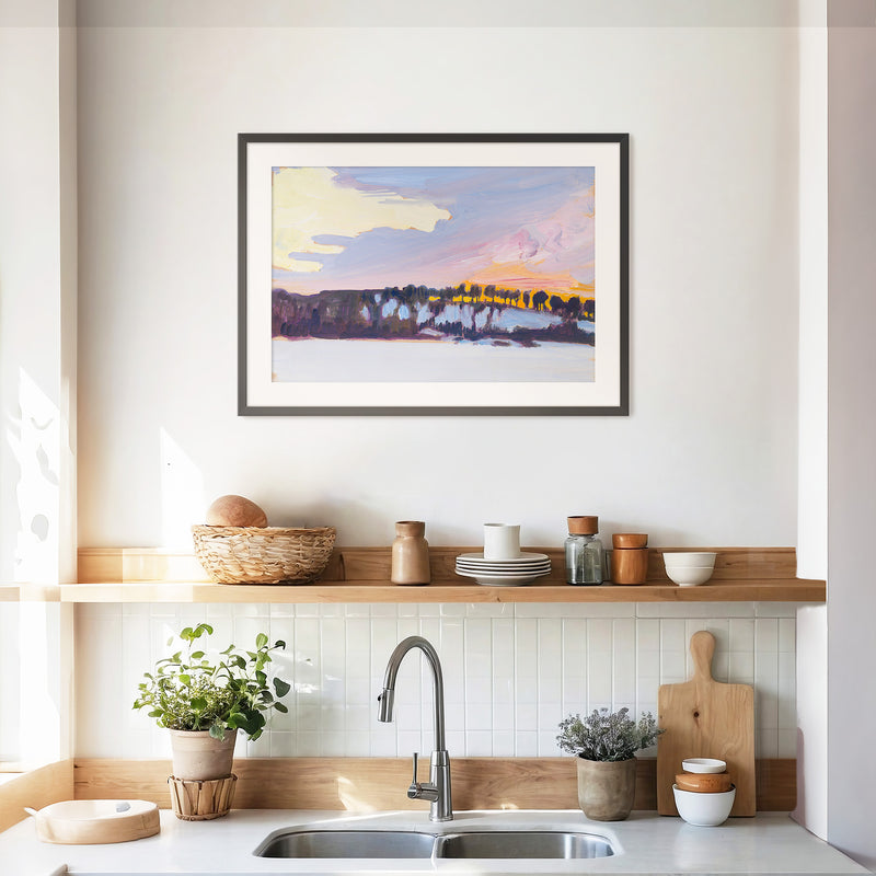 Sunset in Pastel Purple and Orange - Sage and Rose Prints