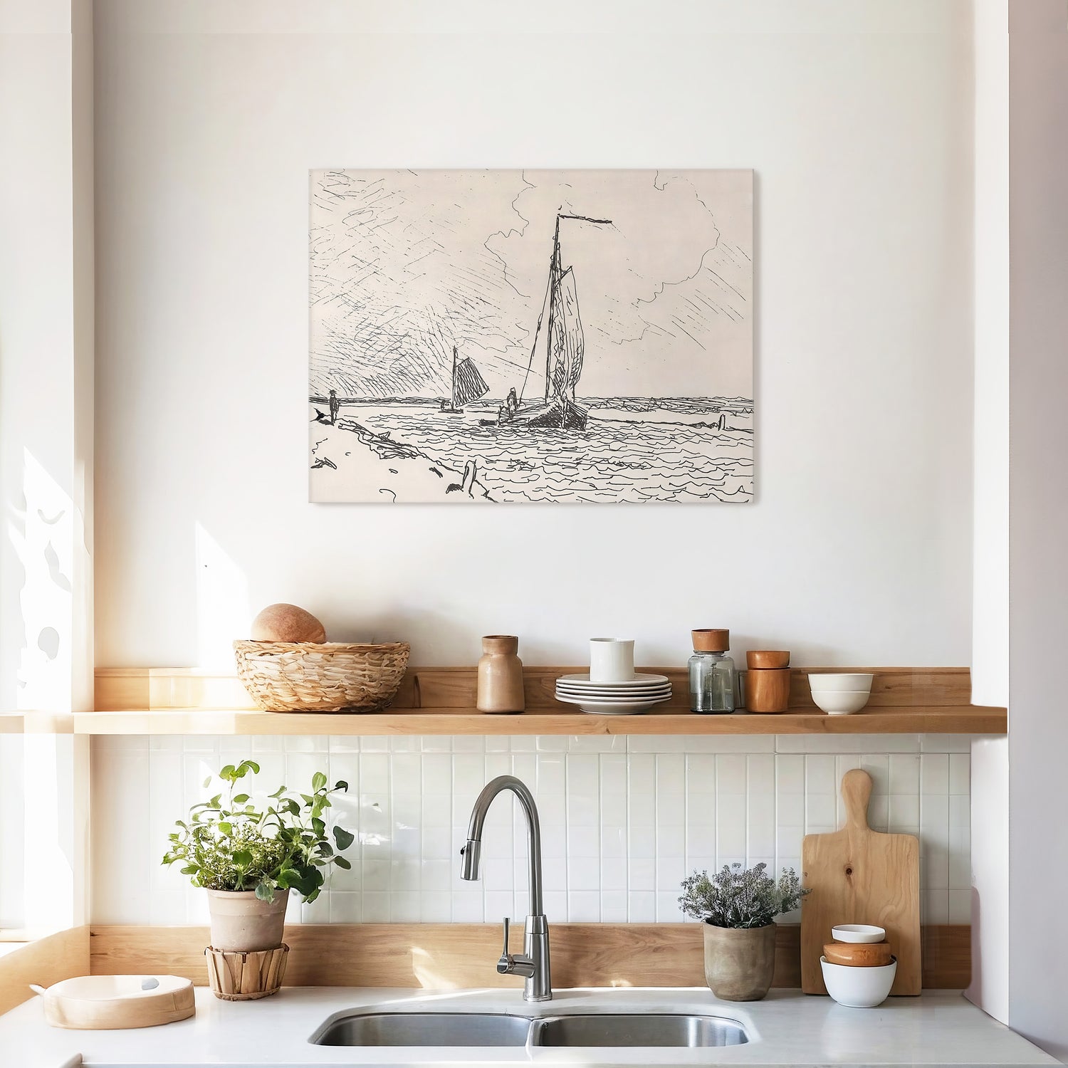 Sailboat Drawing 18-1x - Sage and Rose Prints