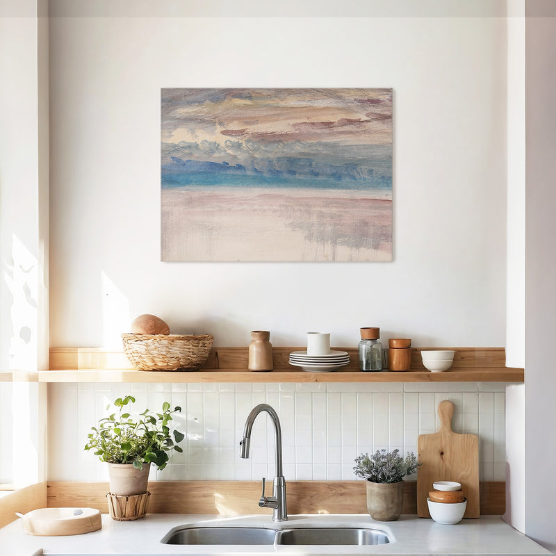 Muted Abstract Seascape Watercolor - Sage and Rose Prints