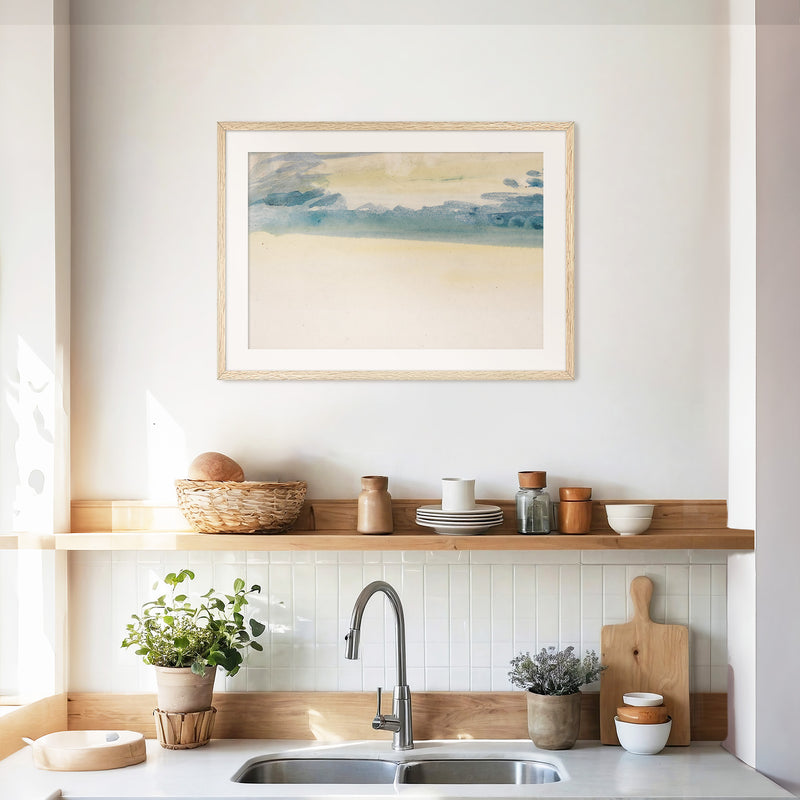 Minimalist Blue Watercolor Painting - Sage and Rose Prints