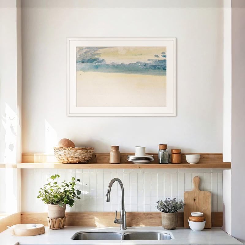 Minimalist Blue Watercolor Painting - Sage and Rose Prints