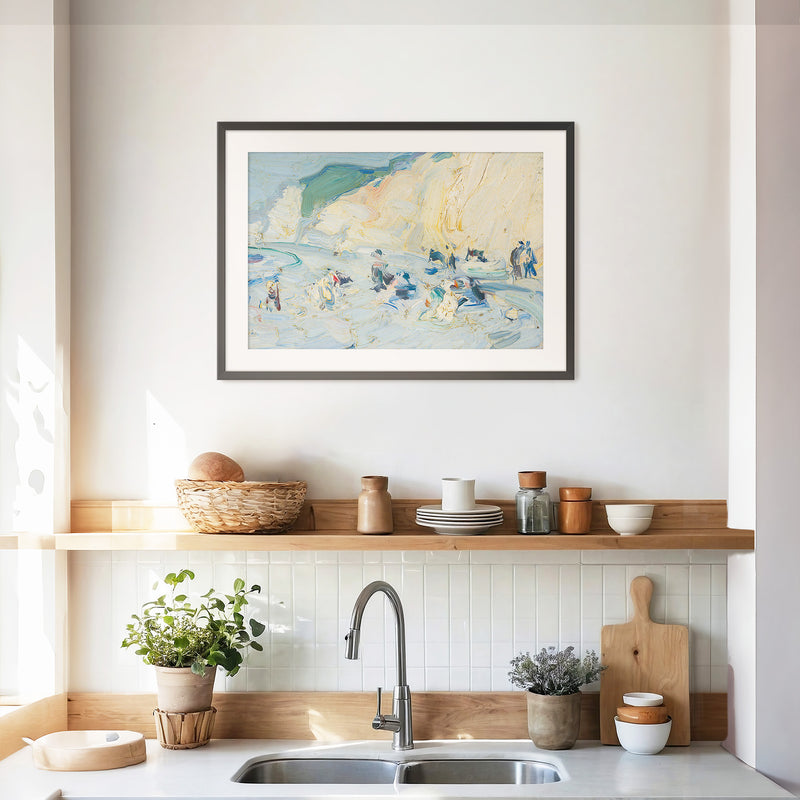 Busy Beach Impasto Oil Painting - Sage and Rose Prints