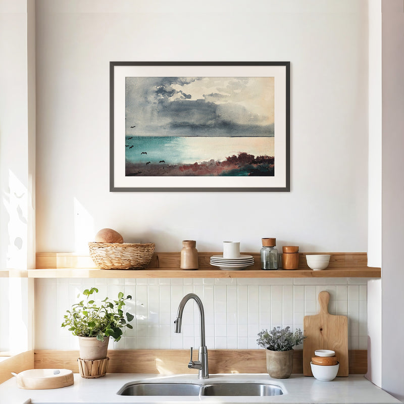 Ocean After a Storm Watercolor - Sage and Rose Prints