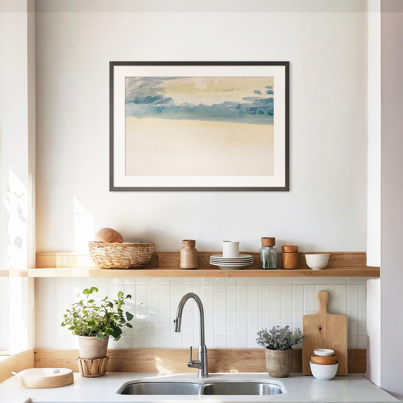 Minimalist Blue Watercolor Painting - Sage and Rose Prints