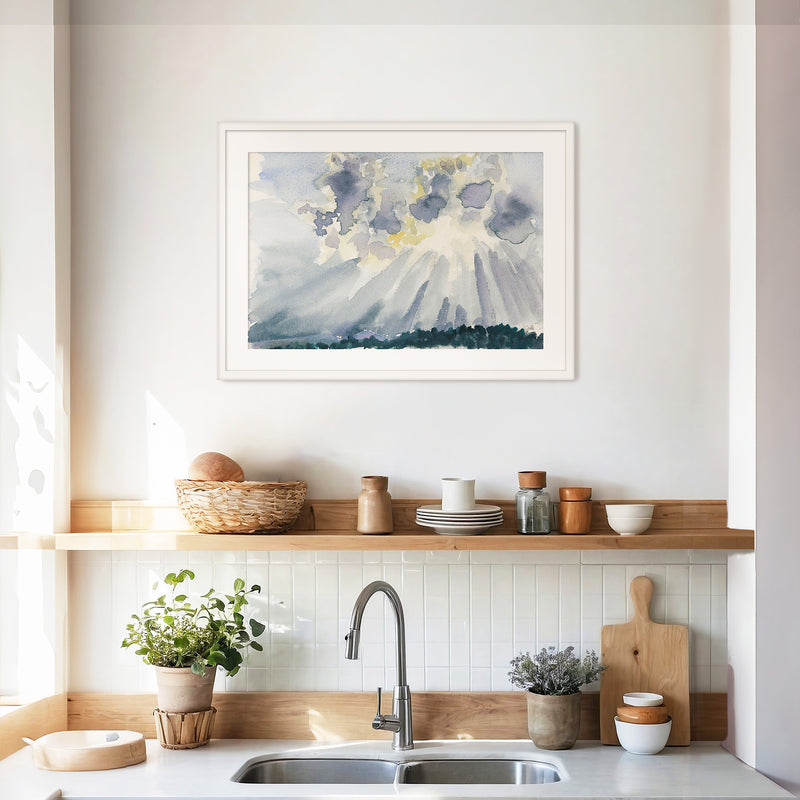 Silver Linings Sunlight Watercolor - Sage and Rose Prints