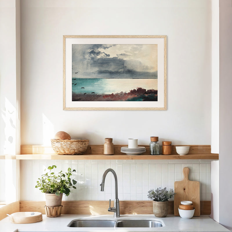 Ocean After a Storm Watercolor - Sage and Rose Prints