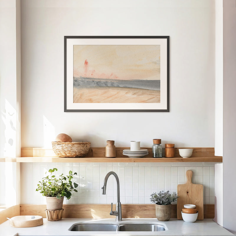 Simple Abstract Coastal Landscape - Sage and Rose Prints