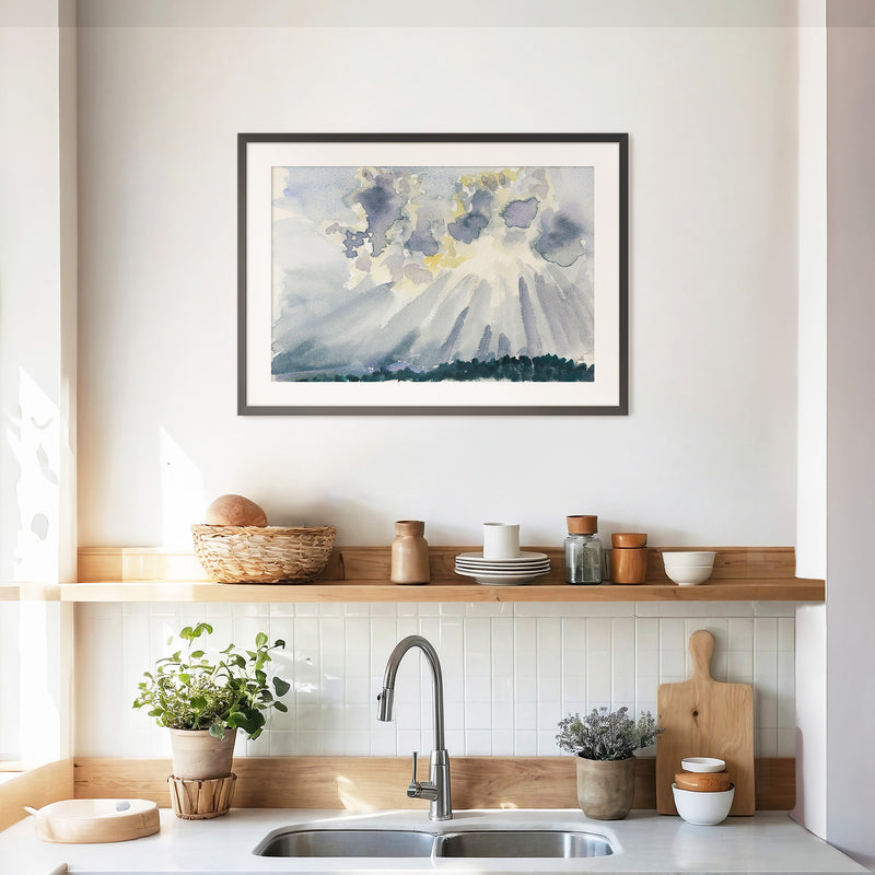 Silver Linings Sunlight Watercolor - Sage and Rose Prints