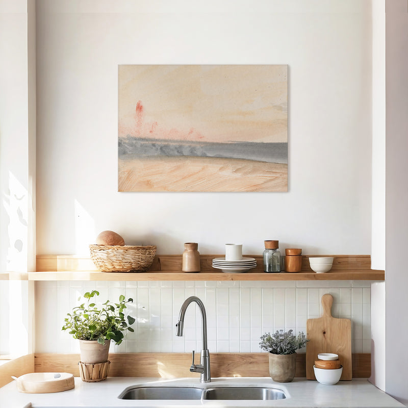 Simple Abstract Coastal Landscape - Sage and Rose Prints