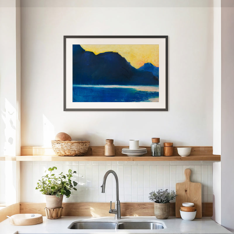 Sundown in Deep Blues and Yellow - Sage and Rose Prints