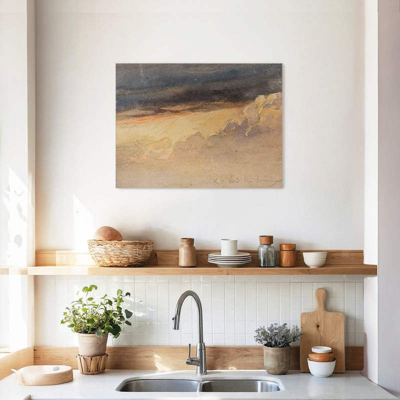 Moody Clouds Sketch in Warm Tones - Sage and Rose Prints