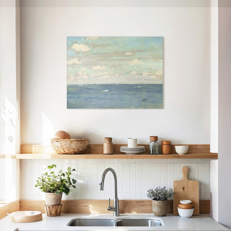 Dusty Blue Ocean Watercolor - Sage and Rose Prints